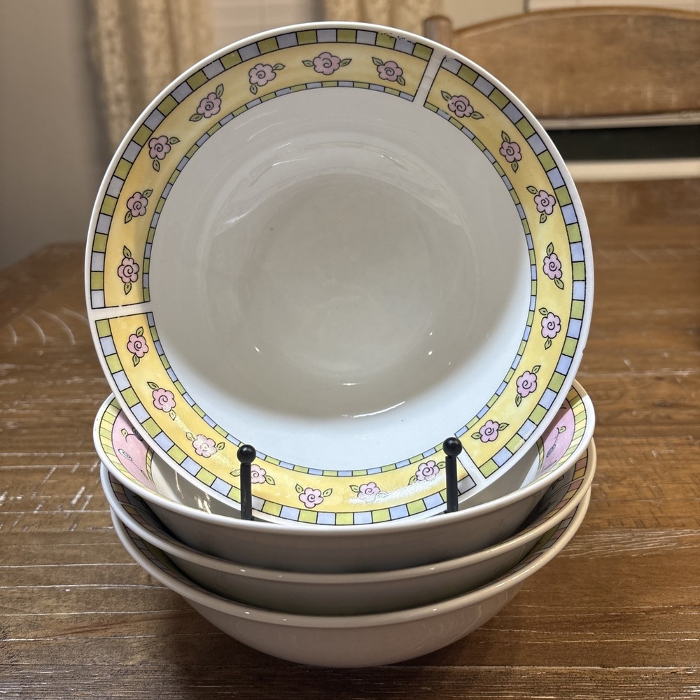 4 Tabletops Unlimited Gallery New Orleans Floral Bowls 7"